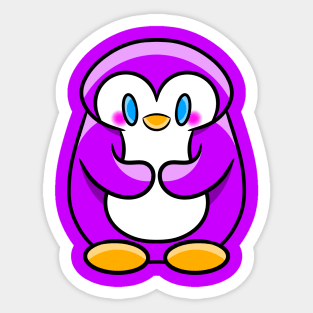 Shy-guin Purple Sticker